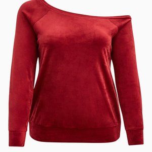 Torrid - Velour Long Sleeve Off-Shoulder Lounge Sweatshirt